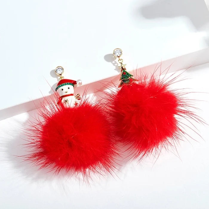 Christmas Tree and Snowman Earrings