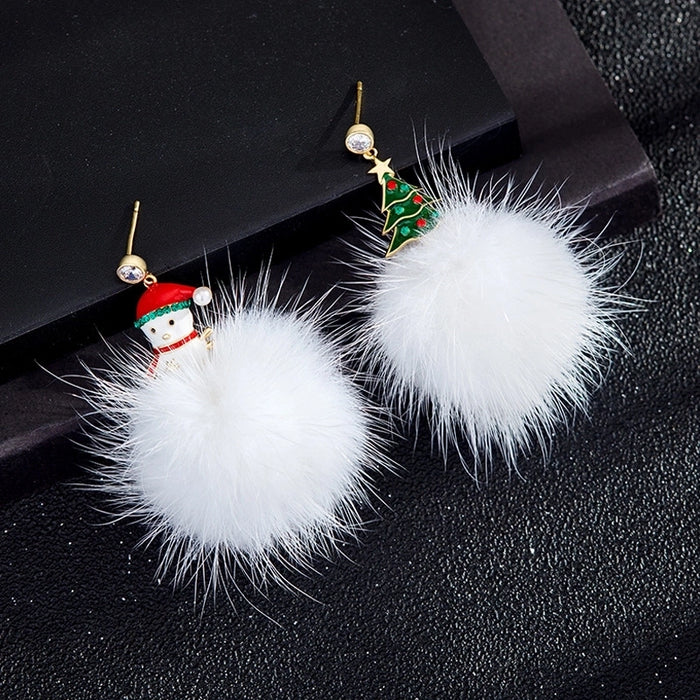 Christmas Tree and Snowman Earrings