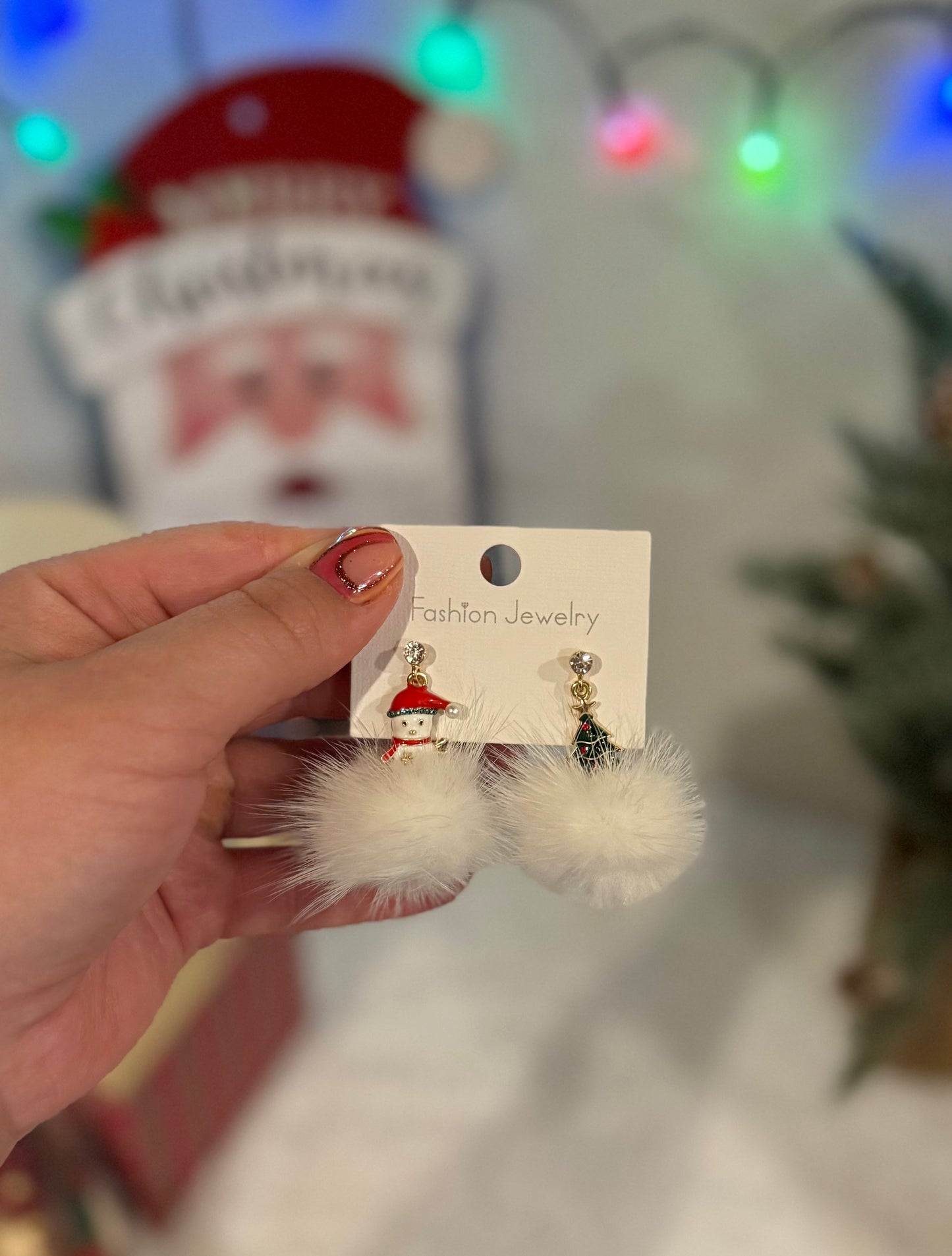 Christmas Tree and Snowman Earrings