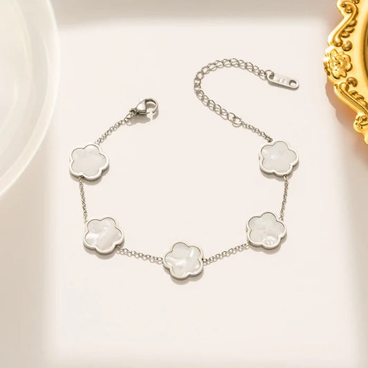 Flower Inlay Shell Bracelets