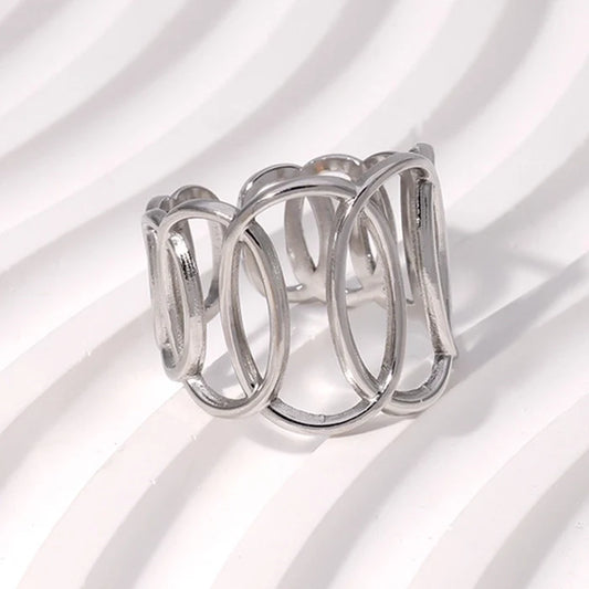 Oval Chain shape adjustable Ring