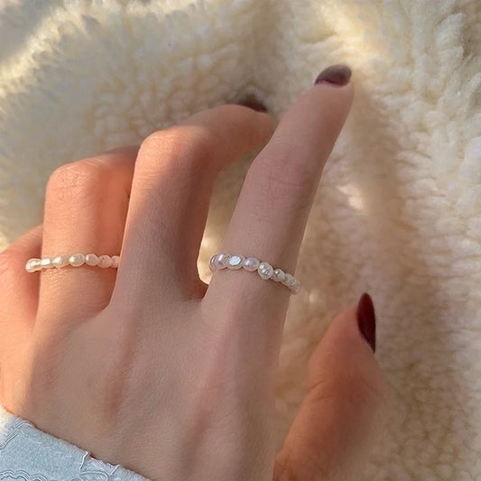 Elegant Irregular freshwater pearl ring